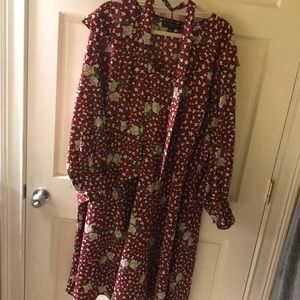 Red leopard eloquii dress with tie